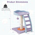 19 Inch Mohair Plush Cat Tree with Ladder and Jingling Ball-Purple - Color: Purple - Minihomy