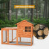 2-Story Wooden Rabbit Hutch with Running Area-Natural - Color: Natural - Minihomy