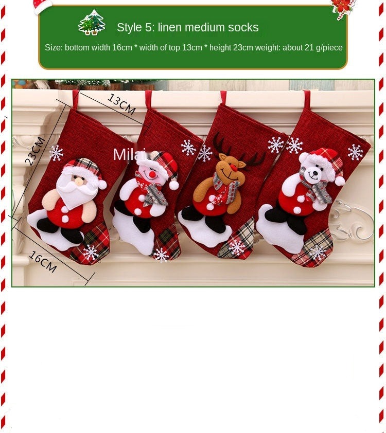 Christmas gift bag christmas hanging socks - Minihomy