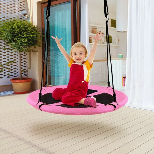 40 Inch Flying Saucer Tree Swing Indoor Outdoor Play Set-Pink - Color: Pink - Minihomy