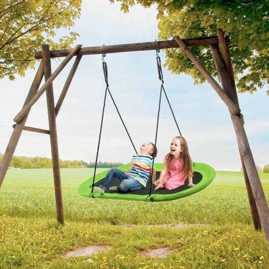 60 Inch Saucer Surf Outdoor Adjustable Swing Set-Green - Color: Green - Minihomy