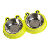 Pet Dog Bowl Puppy Cat Bowl Water Food Storage Feeder Non-toxic PP Resin Stainless Steel Combo Rice Basin 3 Colors