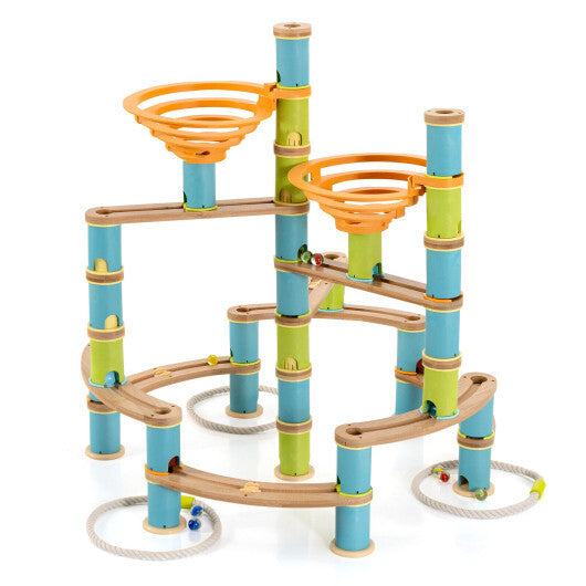 162 Pieces Bamboo Marble Run Educational Learning Toy Set - Minihomy