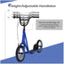 Height Adjustable Kid Kick Scooter with 12 Inch Air Filled Wheel-Navy - Color: Navy - Minihomy