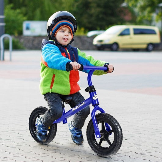 Kids No Pedal Balance Bike with Adjustable Handlebar and Seat-Blue - Color: Blue