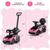 3-in-1 Licensed Lamborghini Ride on Push Car with Handle Guardrail-Pink - Color: Pink - Minihomy