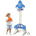 3-in-1 Basketball Hoop for Kids Adjustable Height Playset with Balls-Blue - Color: Blue - Minihomy