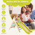 2-in-1 Wooden Triangle Climber Set with Gradient Adjustable Slide-Multicolor - Color: Multicolor - Minihomy