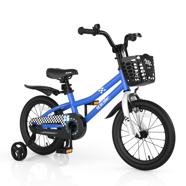 16 Inch Kid's Bike with Removable Training Wheels-Navy - Color: Navy - Minihomy