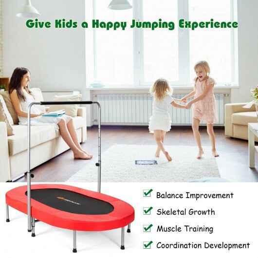 2-Person Foldable Mini Kids Fitness Rebounder Trampoline-Red - Color: Red - Minihomy