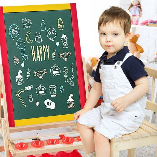 Flip-Over Double-Sided Kids Art Easel - Color: Multicolor