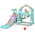 3 in 1 Toddler Climber and Swing Set Slide Playset-Green - Minihomy