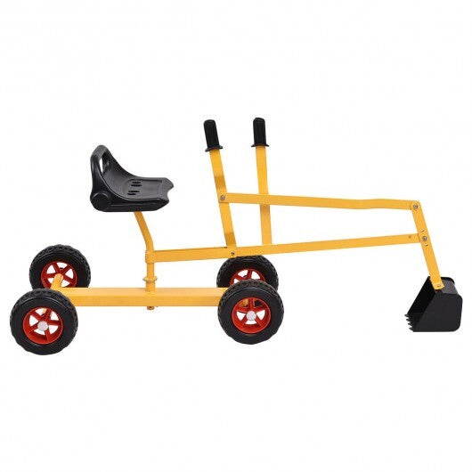 Heavy Duty Kid Ride-on 4-Wheel Excavator Sand Digger - Color: Yellow - Minihomy