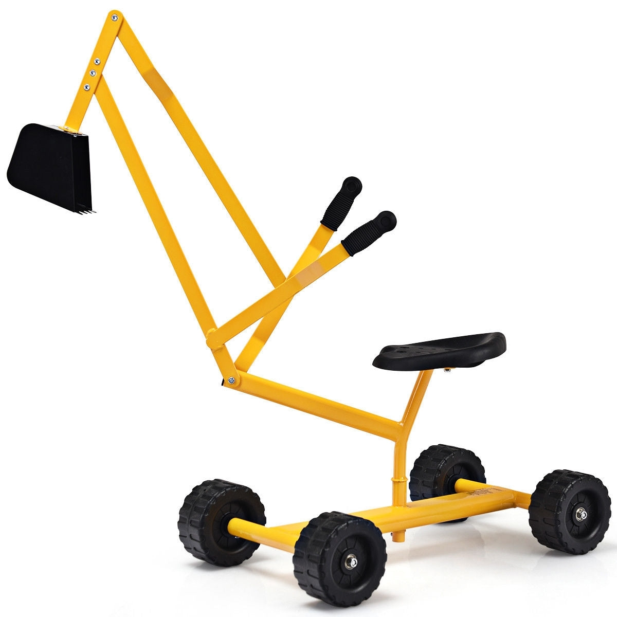 Heavy Duty Steel Frame Kid Ride-on Sand Digger - Color: Yellow - Minihomy