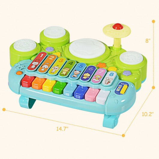 3-in-1 Electronic Piano Xylophone Game Drum Set - Minihomy