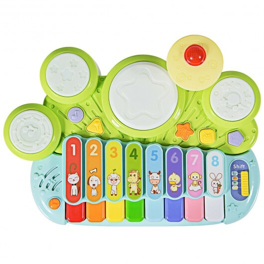 3-in-1 Electronic Piano Xylophone Game Drum Set - Color: Multicolor - Minihomy