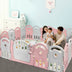 20-Panel Playpen with Music Box and Basketball Hoop-Pink - Color: Pink - Minihomy