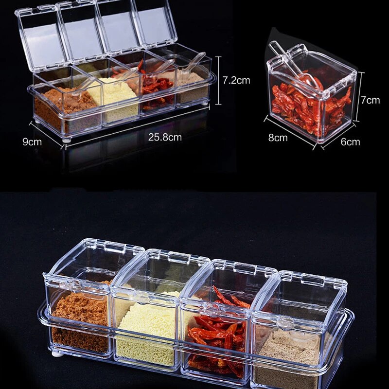 Kitchen supplies transparent acrylic seasoning box - Minihomy