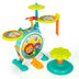 3 Pieces Electric Kids Drum Set with Microphone Stool Pedal - Minihomy