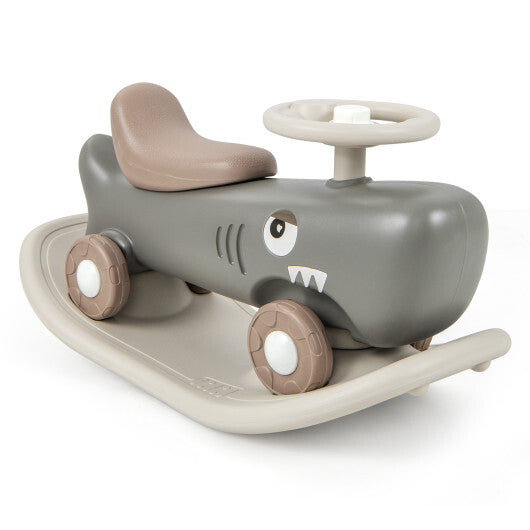 Convertible Rocking Horse and Sliding Car with Detachable Balance Board-Dark Gray - Color: Dark Gray - Minihomy