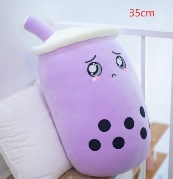 Cute Fruit Drink Plush Stuffed Soft Strawberry Milk Boba Tea Plush - Minihomy