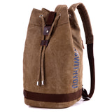 Drawstring Bucket Backpack Multifunctional Large Capacity Casual Canvas Bag