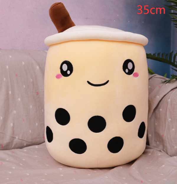 Cute Fruit Drink Plush Stuffed Soft Strawberry Milk Boba Tea Plush - Minihomy