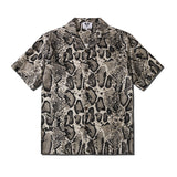 Street Creative Printing Leopard Print Loose Cardigan Short Sleeve Shirt For Men And Women