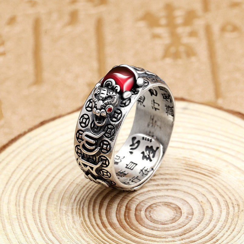 Little Pixiu Heart Sutra Ring Men And Women Lucky - Minihomy