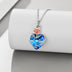 Sterling Silver Blue Rose Urn Necklace Jewelry for Women