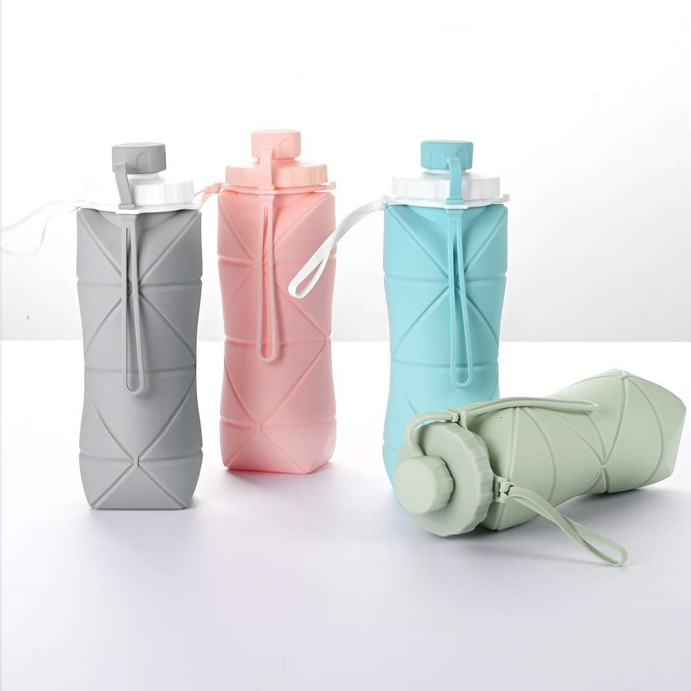 600ml Folding Silicone Water Bottle - Portable Sports Bottle - Minihomy