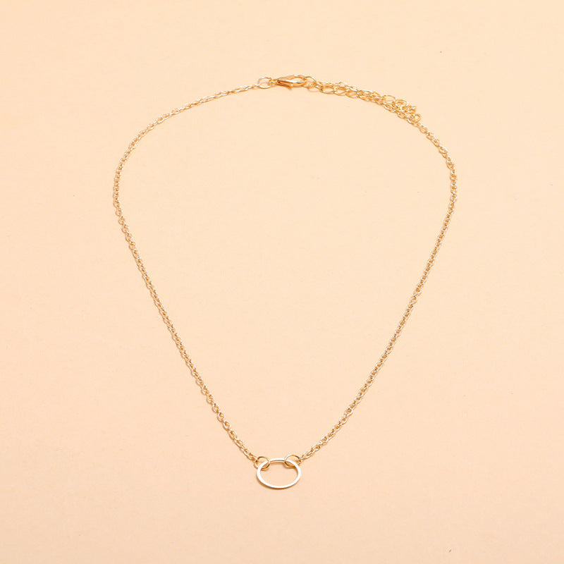 Small Circle Pendant Clavicle Chain - Minihomy