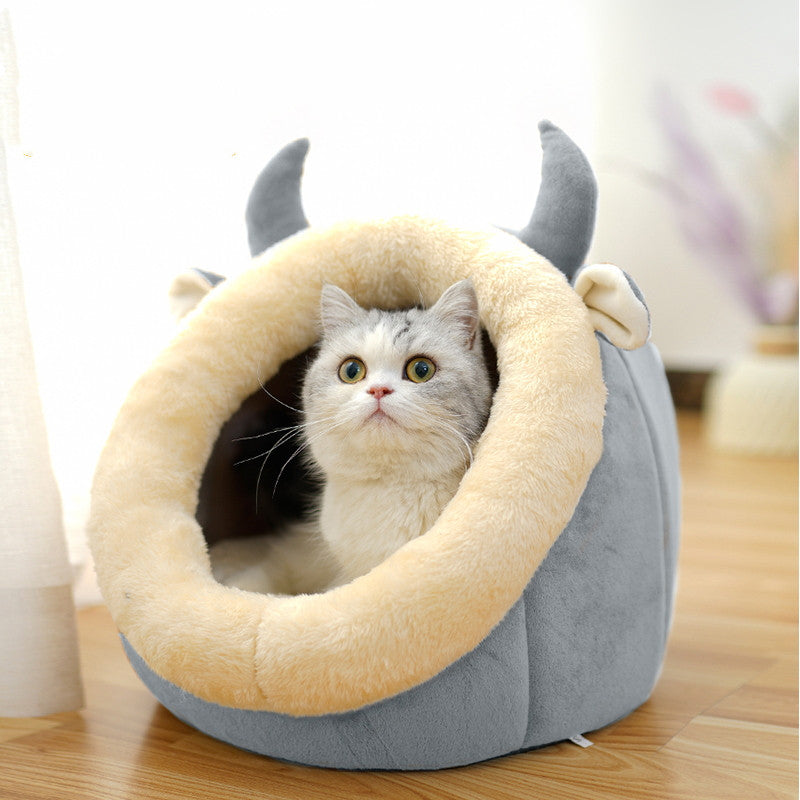 Cat House Villa Enclosed Cat Supplies Bed