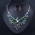 Ethnic Style Zircon Peacock Earring Set Tassel Colorful Clavicle Necklace Jewelry Set