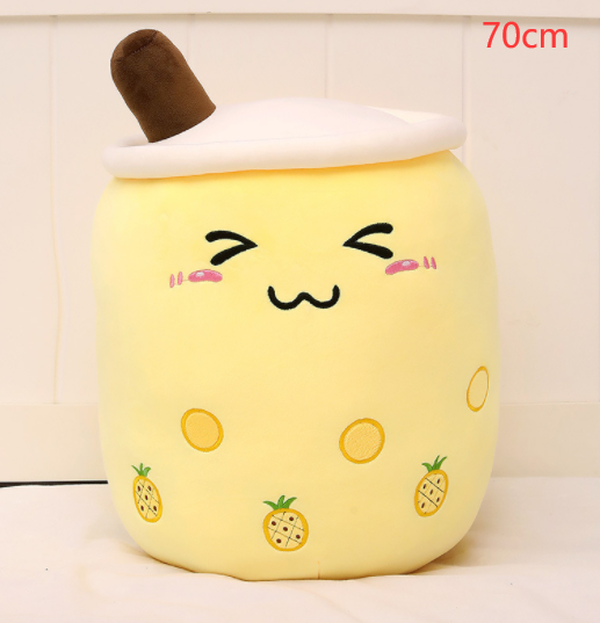 Cute Fruit Drink Plush Stuffed Soft Strawberry Milk Boba Tea Plush - Minihomy