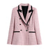 Long-Sleeve Double-Breasted Woolen Blazers Coat - Minihomy