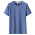 Men Short Sleeved Round Neck Solid Color Clothes - Minihomy