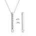 925 Sterling Silver Vertical Bar Necklace Engraved Message Inspirational Jewelry