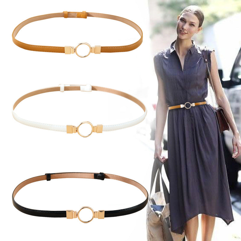 Adjustable Pair Buckle Dress Small Belt - Minihomy