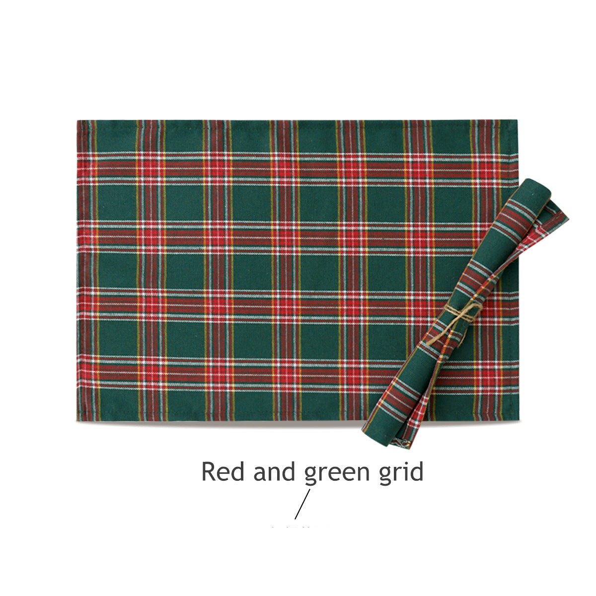 Christmas Series New Year Cloth Plaid Table Flag Insulation Pad