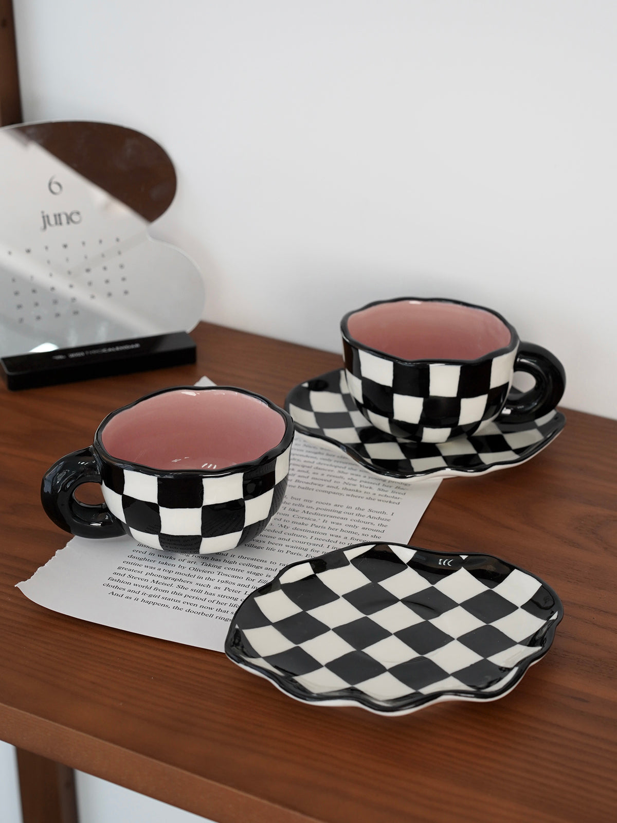 Black And White Checkerboard Mug Creative Net Red Mug - Minihomy