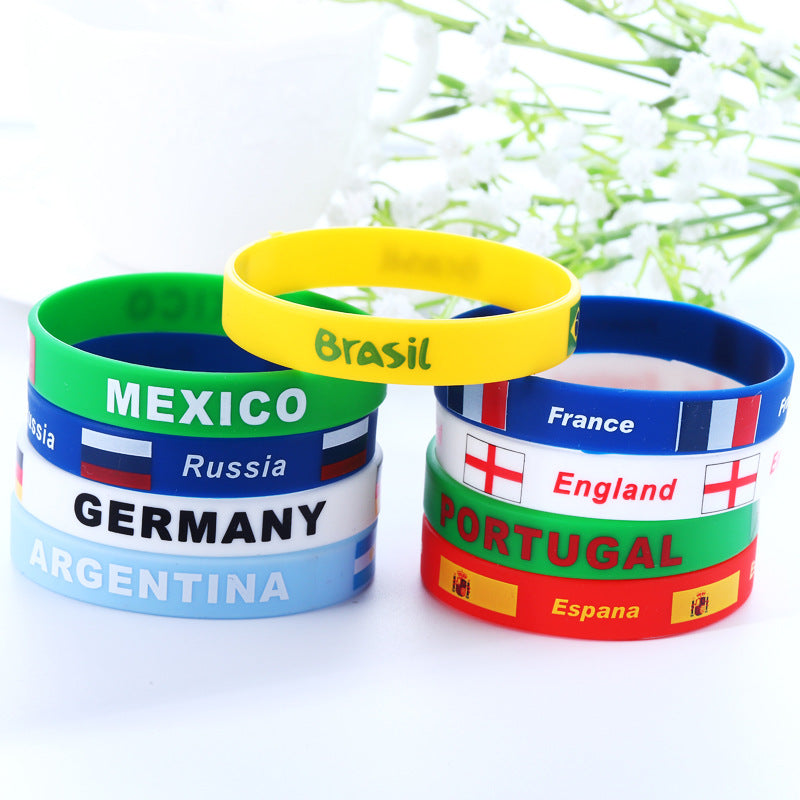 Qatar World Cup Football Silicone Bracelet Sports Wristband