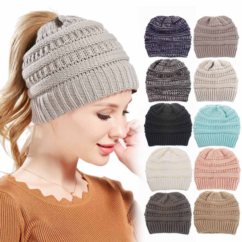 Women's Solid Color Wool Knitted Hat