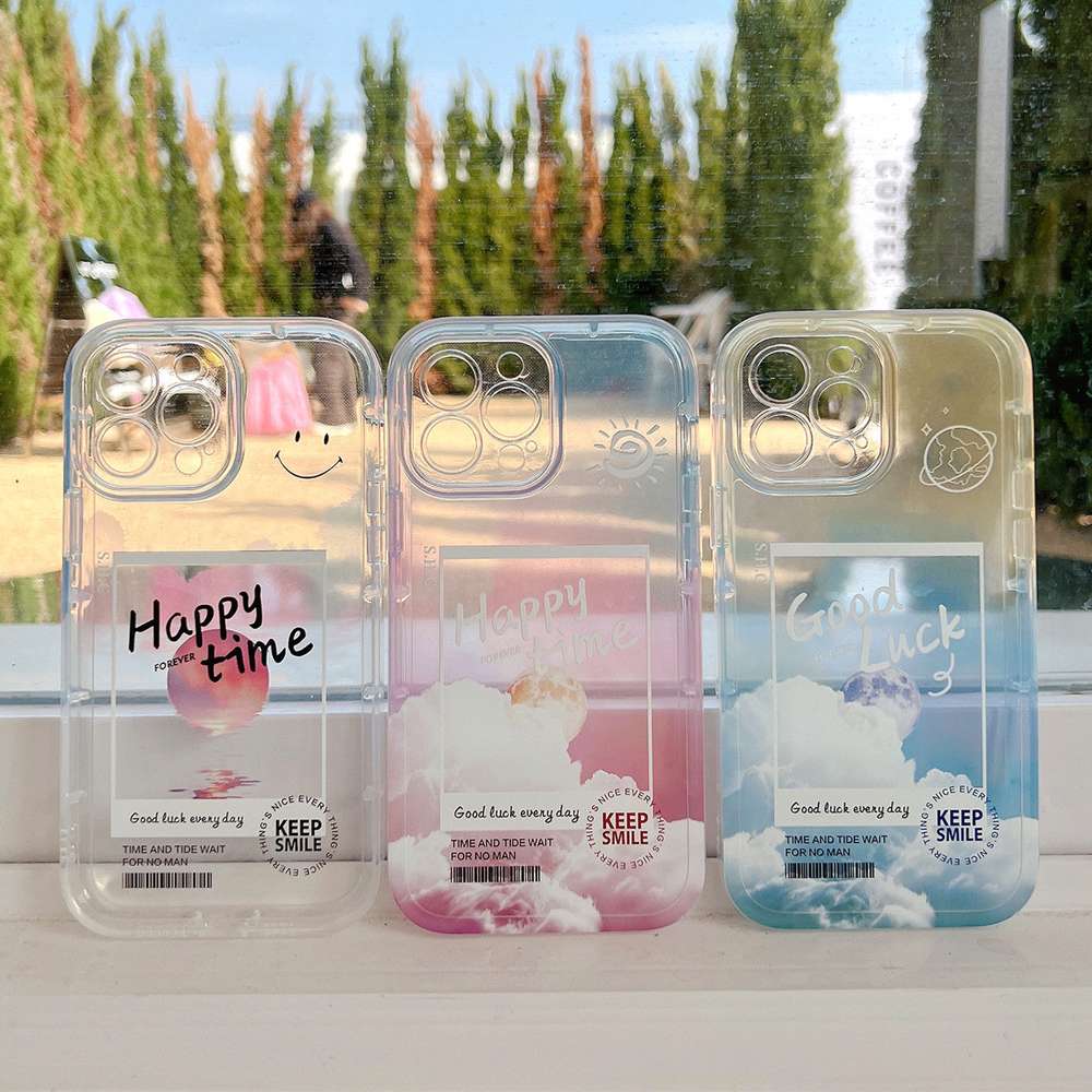 Gradient Transparent Color Cloud Letter Mobile Phone Case - Minihomy