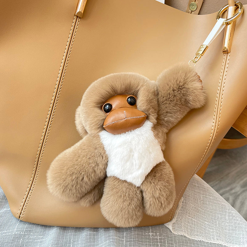 Lucky Little Monkey Long Arm Monkey Fur Bag Pendant - Minihomy