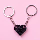 Heart Key Chain Valentines Day Gift Blocks Can Split Key Link Couples