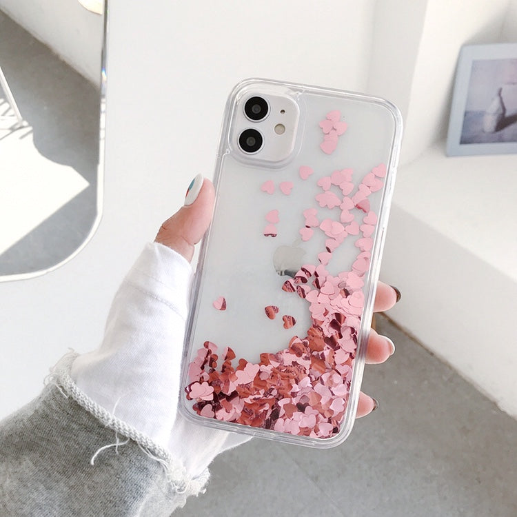 Quicksand Flowing Love Silicone Phone Case