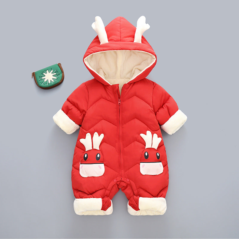 Baby Winter Snowsuit Plus Velvet Thick Baby Boys Jumpsuit