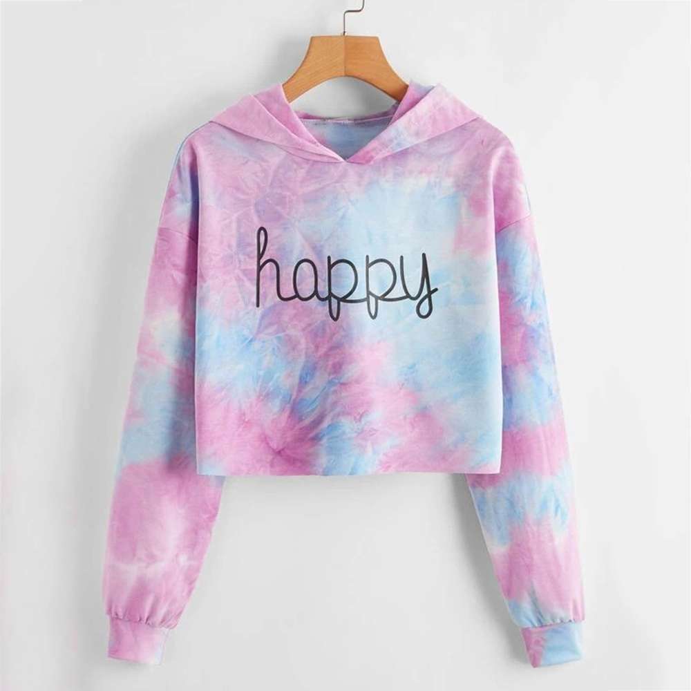 Hoodies Women Rainbow Tie Dye Print Women's Sweatshirt - Minihomy