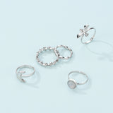 Flying Bird Shape Alloy Ring Moon 5-piece Set - Minihomy